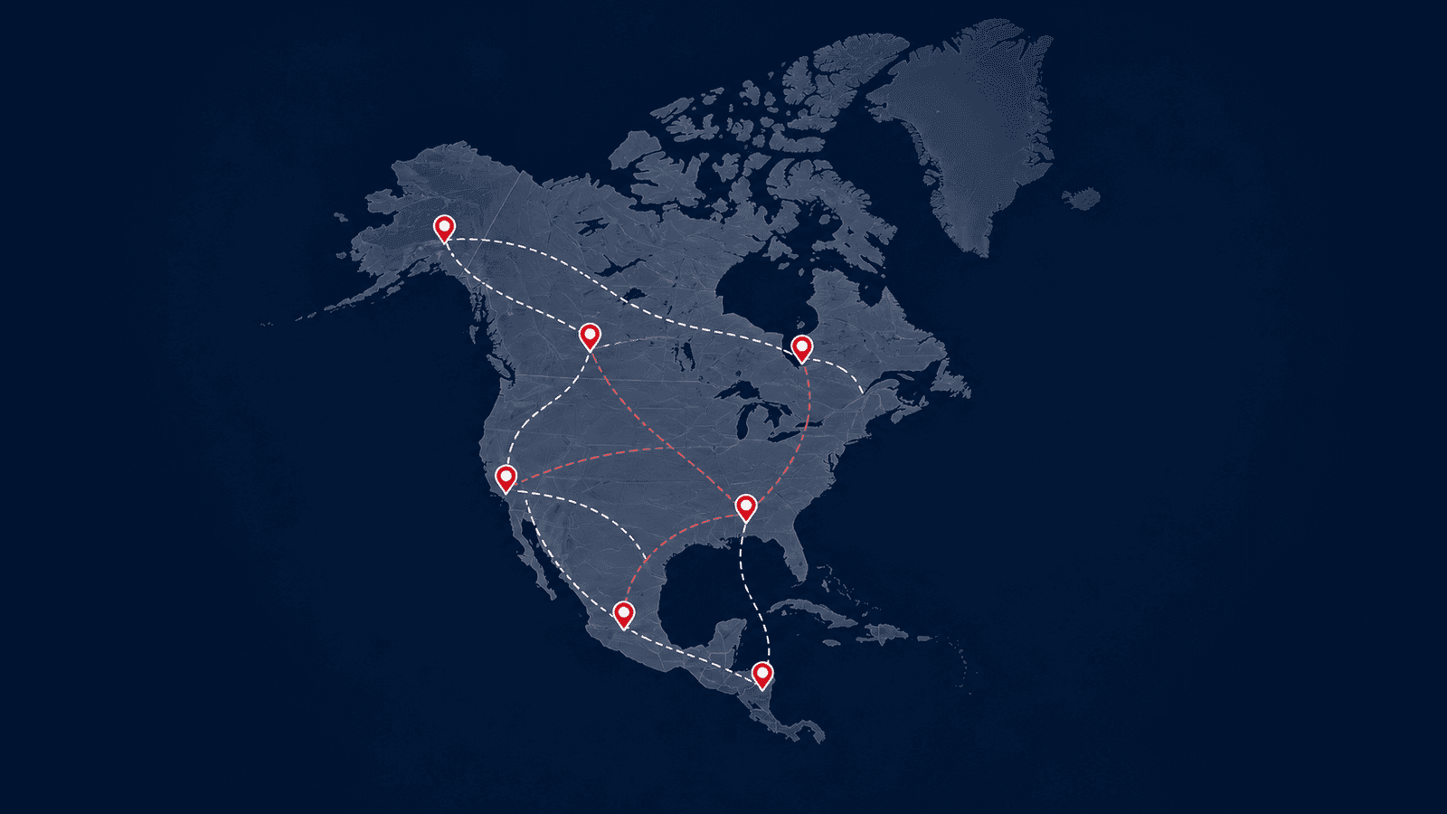 Illustrative North America partner network map